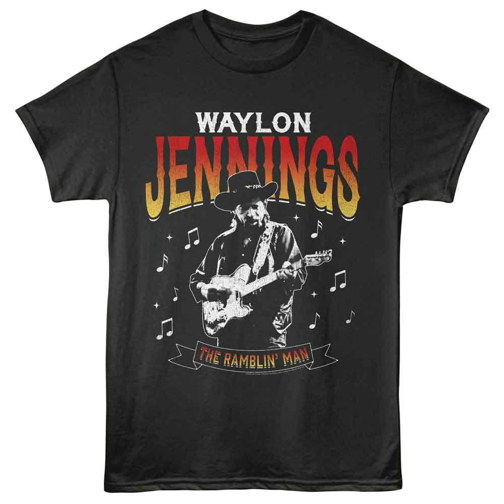 Waylon Jennings - WAYLON JENNINGS MUSIC NOTES Adult Shirt